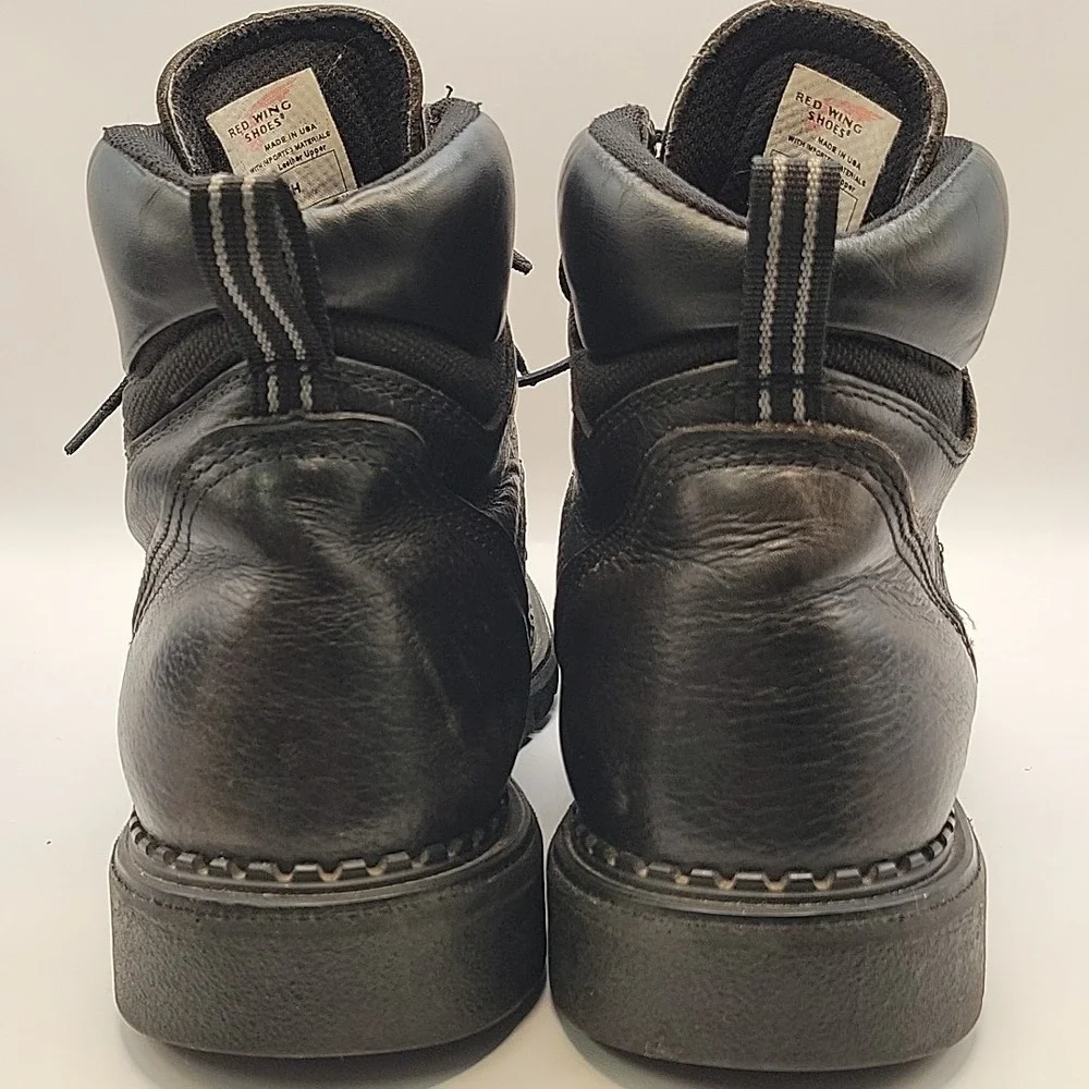 Red Wing 923 Men's 10.5 D Black Work Boots Made USA DynaForce Leather